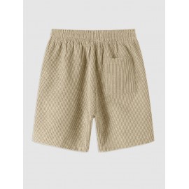 Solid Color Corduroy Drawstring Shorts Solid Color Corduroy Drawstring Shorts