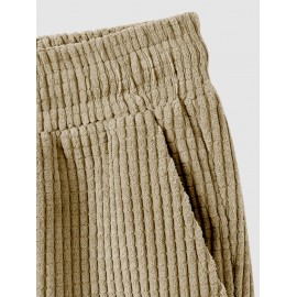 Solid Color Corduroy Drawstring Shorts Solid Color Corduroy Drawstring Shorts