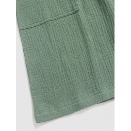 Solid Color Soft Textured Basic Drawstring Shorts Solid Color Soft Textured Basic Drawstring Shorts
