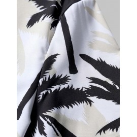 Men's Aloha Hawaiian Coconut Trees Printed Short Sleeves Button Front Vacation Shirt Men's Aloha Hawaiian Coconut Trees Printed Short Sleeves Button Front Vacation Shirt