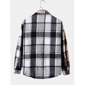 Plaid Patchwork Pocket Flannel Shirt Plaid Patchwork Pocket Flannel Shirt