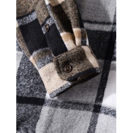 Plaid Patchwork Pocket Flannel Shirt Plaid Patchwork Pocket Flannel Shirt