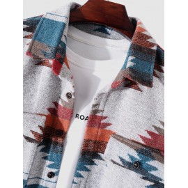 Tribal Geometric Ethnic Aztec Printed Blend Wool Jacket Tribal Geometric Ethnic Aztec Printed Blend Wool Jacket