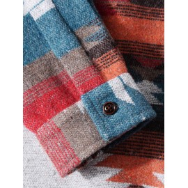Tribal Geometric Ethnic Aztec Printed Blend Wool Jacket Tribal Geometric Ethnic Aztec Printed Blend Wool Jacket