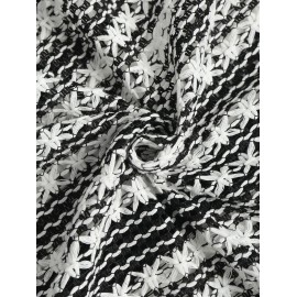 Knitted Openwork Design Striped Short Sleeves Shirt Knitted Openwork Design Striped Short Sleeves Shirt