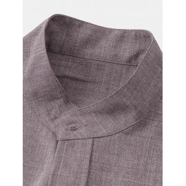 Solid Color Cotton Linen Textured Front Pocket Shirt Solid Color Cotton Linen Textured Front Pocket Shirt