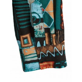 Men's Vintage Ethnic Geometric Print Colorblock Long Sleeves Turn Down Collar Vacation Shirt Men's Vintage Ethnic Geometric Print Colorblock Long Sleeves Turn Down Collar Vacation Shirt