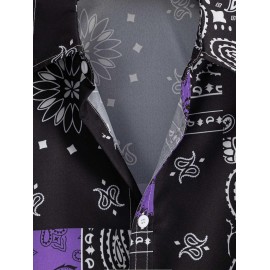 Men's Ethnic Style Paisley Floral Print Pattern Block Retro Casual Short Sleeves Shirt Men's Ethnic Style Paisley Floral Print Pattern Block Retro Casual Short Sleeves Shirt