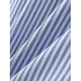 Men's Casual Vertical Striped Cotton and Linen Textured Stand Collar Pocket Patch Design Button Front Long Sleeves Shirt Men's Casual Vertical Striped Cotton and Linen Textured Stand Collar Pocket Patch Design Button Front Long Sleeves Shirt