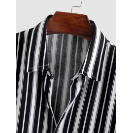 Vertical Striped Pattern Short Sleeves Shirt Vertical Striped Pattern Short Sleeves Shirt