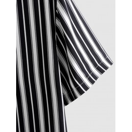 Vertical Striped Pattern Short Sleeves Shirt Vertical Striped Pattern Short Sleeves Shirt