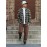 Men's Casual Turn Down Collar Check Plaid Long Sleeves Flannel Shirt