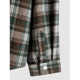 Men's Casual Turn Down Collar Check Plaid Long Sleeves Flannel Shirt Men's Casual Turn Down Collar Check Plaid Long Sleeves Flannel Shirt