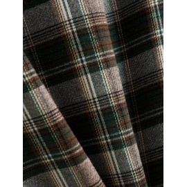 Men's Casual Turn Down Collar Check Plaid Long Sleeves Flannel Shirt Men's Casual Turn Down Collar Check Plaid Long Sleeves Flannel Shirt