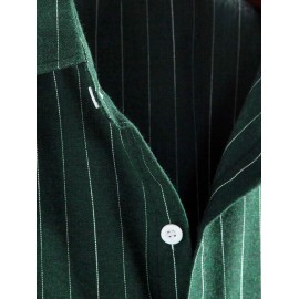 Men's Vertical Striped Pattern Short Sleeves Button Fly Casual Summer Shirt Men's Vertical Striped Pattern Short Sleeves Button Fly Casual Summer Shirt