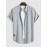 Stand Collar Applique Decor Short Sleeves Heathered Basic Shirt