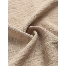 Men's Basic Minimalist Plain Color Quarter Button Lapel Collar Short Sleeves Pullover Shirt Men's Basic Minimalist Plain Color Quarter Button Lapel Collar Short Sleeves Pullover Shirt